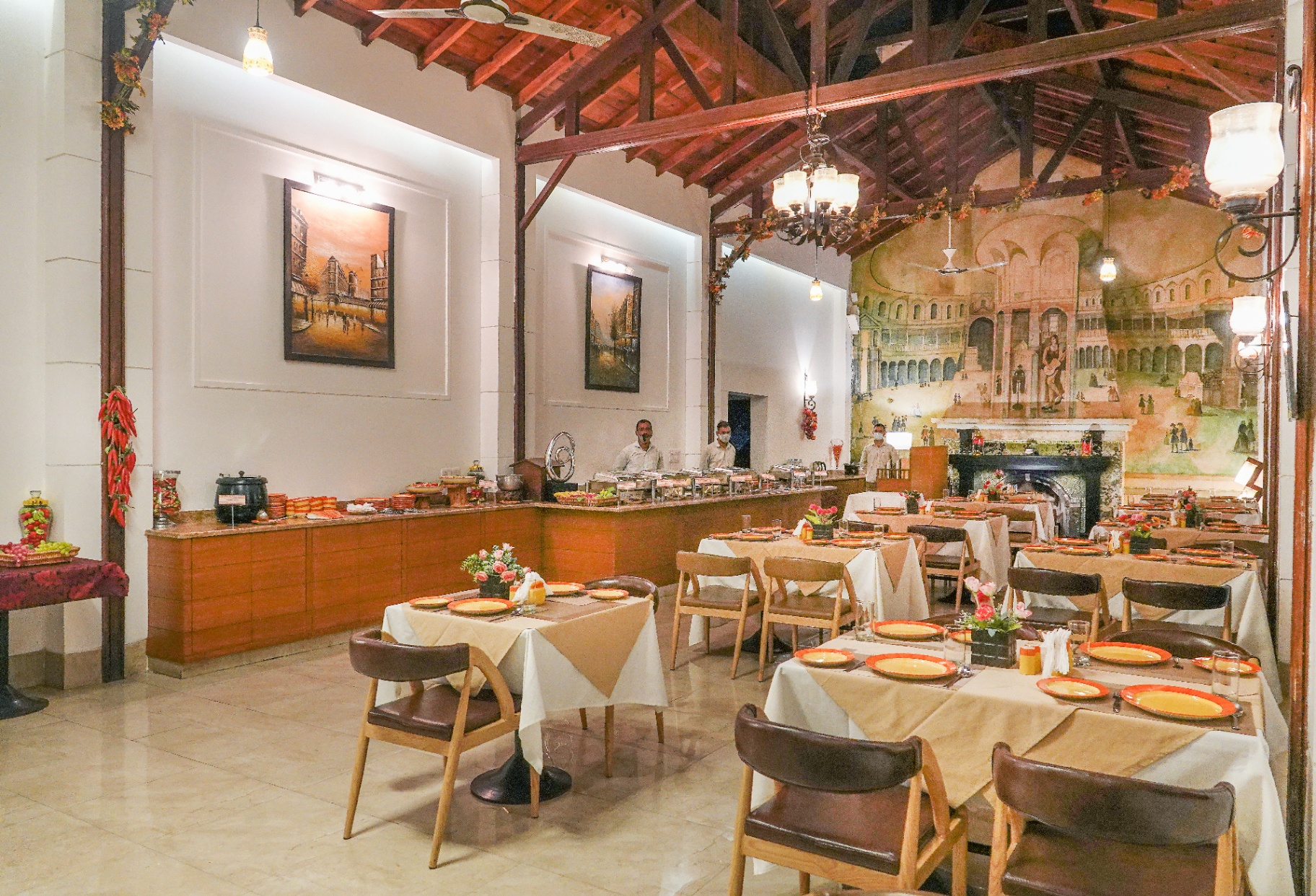 Woodsvilla restaurant interior with elegant dining setup