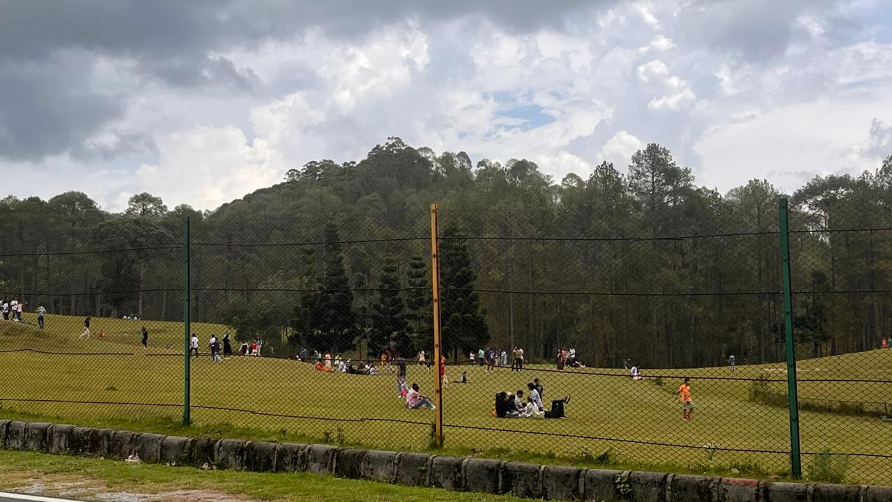 Families enjoying the Golf Course grounds